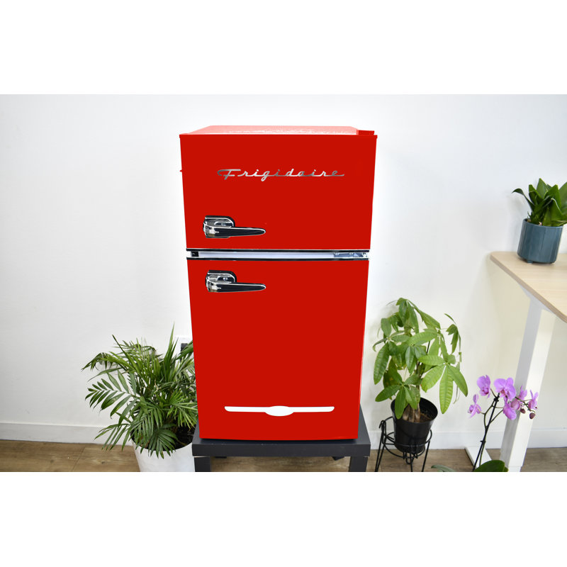 New Fridge, 3.1 Cu Ft 2 popular Door Retro Bar Fridge With Side Bottle, Cream